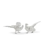A pair of silver table ornaments modelled as pheasants Israel Freeman & Son Ltd and with import ...