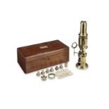 A Brass Drum Microscope, English, circa 1840,