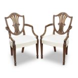 A pair of George III mahogany open armchairs Circa 1785 (2)
