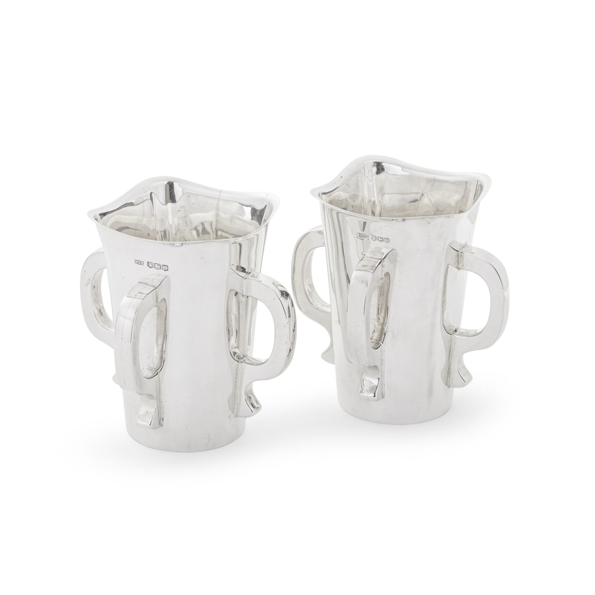 A pair of silver mether 'mead' cups Mappin & Webb, Sheffield 1937 and 1938 (2)