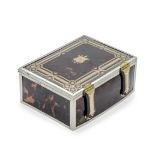 An unusual and good silver, gold piqu&#233; and tortoiseshell casket William Comyns, London 1911