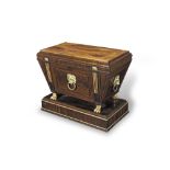 A large Victorian gilt bronze mounted mahogany and parcel gilt cellaret in the George III Neocla...