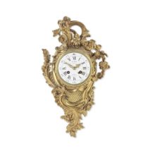 A third-quarter 19th Century French gilt bronze Cartel clock in the Louis XV style, the dial sig...