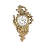 A third-quarter 19th Century French gilt bronze Cartel clock in the Louis XV style, the dial sig...