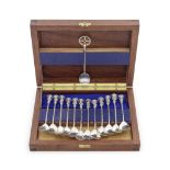 A full set of twelve silver Apostle spoons plus the Master unidentified maker 'JSP', London 1997...