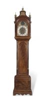 A George III mahogany and brass mounted and inlaid longcase clock the dial signed Decker & Marsh...