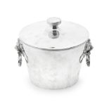 A silver thermos lined covered ice bucket R Comyns, London 1969, also stamped with dunhill trade...