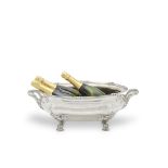 A large German silver two-handled wine cistern / tureen Bruckmann & S&#246;hne, crown and cresce...