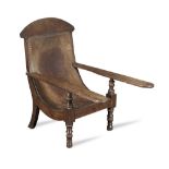 A 19th century British colonial mahogany planter's chair of generous proportions probably West I...