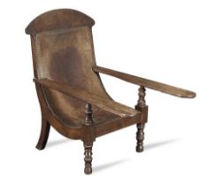 A 19th century British colonial mahogany planter's chair of generous proportions probably West I...