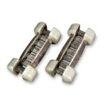 A pair of plated spring grip dumbells