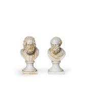 Two Marcolini Meissen biscuit porcelain busts depicting Socrates and Homer, late 18th/early 19th...