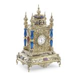A late 19th century Austro-Hungarian silver gilt, gem-set and enamel timepiece dial signed Kaul...