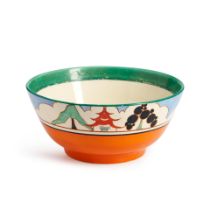 Clarice Cliff (1899-1972) 'Kew' Pattern Bowl, Burslem, England, c. 1930, ink stamp mark 'Hand Pa...