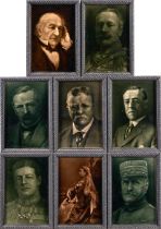 Six J.H. Barratt and Two Sherwin & Cotton Photographic Portrait Tiles, all modeled by George Car...
