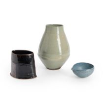 Three Nakazato Hanako Studio Pottery Vessels, Karatsu, Japan, early 21st century, bowl with pour...