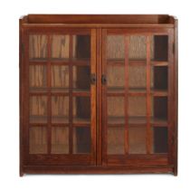 Gustav Stickley (1858-1942) Double-door Bookcase No. 718, Eastwood, New York, c. 1905, oak, copp...