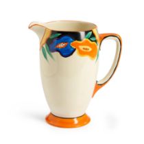 Clarice Cliff (1899-1972) 'Garland' Pattern Pitcher, Burslem, England, late 1930s, ink stamp mar...