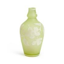 Cameo Glass Vase with Flowering Branch, late 19th/early 20th century, no maker's mark, incised m...