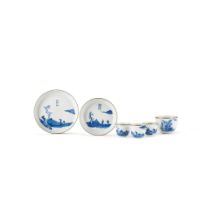 ENSEMBLE DE SEPT PORCELAINES BLEU DE HUÊ Vietnam, XIXe siècle (8)