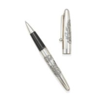 PILOT. A STERLING SILVER ENGRAVED ROLLERBALL PEN