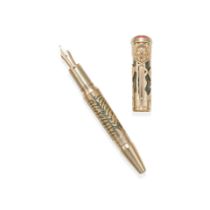 MONTBLANC. A LIMITED EDITION LACQUER AND GOLD PLATED FOUNTAIN PEN