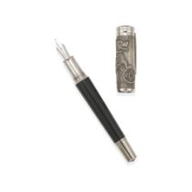 MONTBLANC. A LIMITED EDITION SILVER AND RESIN FOUNTAIN PEN