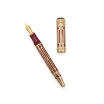 MONTBLANC. A LIMITED EDITION GOLD PLATED AND RESIN FOUNTAIN PEN