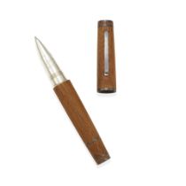 OMAS. A LIMITED EDITION OAK AND STERLING SILVER ROLLERBALL PEN