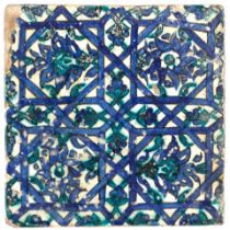 A Damascus underglaze-painted pottery tile Syria, 17th/ 18th Century