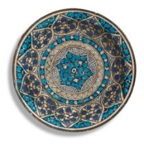 A large Sultanabad pottery dish Persia, 14th Century