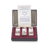 Set of six silver animal boxes Derek T Birch, Birmingham 1977, with certificate limited edition...