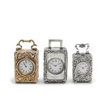 Three silver carriage timepieces various maker's and dates (3)