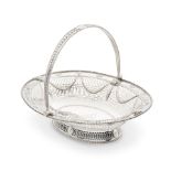 A George III pierced silver swing-handled bread / cake basket Burrage Davenport, London 1780