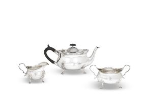 An Edwardian silver three-piece tea service William Hutton & Sons Ltd, London 1904 (3)