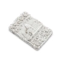A Victorian silver 'castle top' card case depicting St Paul's Cathedral Alfred Taylor, Birmingha...