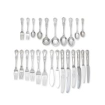 A silver King's pattern table service of flatware predominately E Viner, Sheffield 1964 / 1965 o...