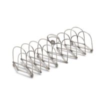 A silver expanding toast rack maker's mark only struck twice EC, probably early 19th century, Co...