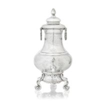 A fine 18th century Dutch silver hot water / tea urn Maker's mark PB within an outlined punch, P...