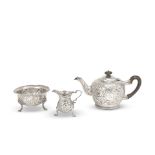An 18th century Irish silver teapot John Hamilton, Dublin 1726 together an Irish silver bowl, D...