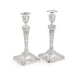 A pair of Victorian silver candlesticks Martin Hall & Co, Sheffield 1895 (2)