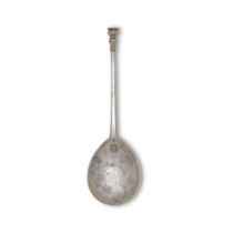 A 17th century provincial silver seal top spoon only marked in front of bowl, possibly flower he...