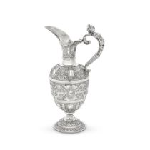 A Victorian silver 'Cellini' patter ewer George Fox, London 1872, retailed by Angell & Browne