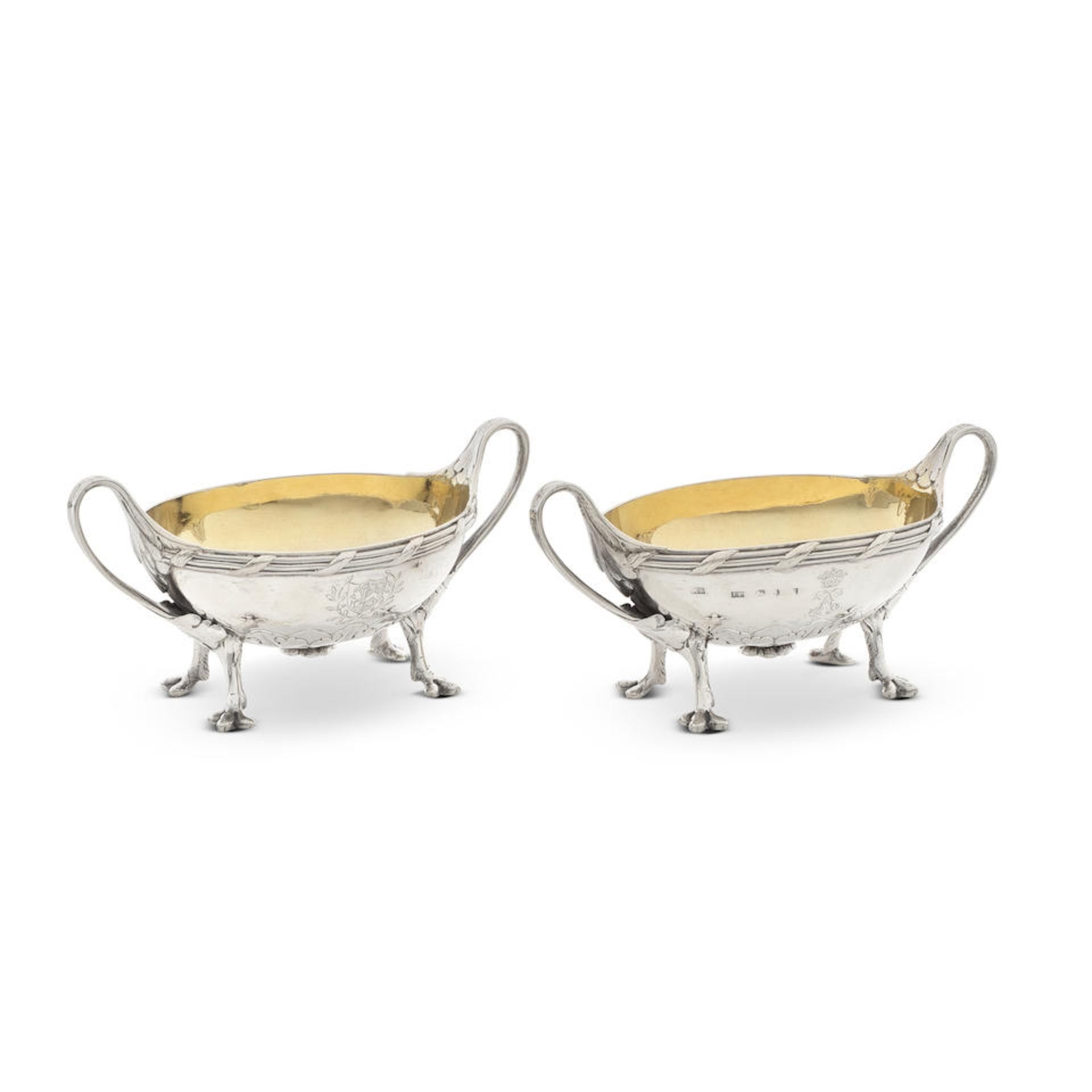 A pair of George III silver two-handled salts Matthew Boulton & John Fothergill, Birmingham 1777