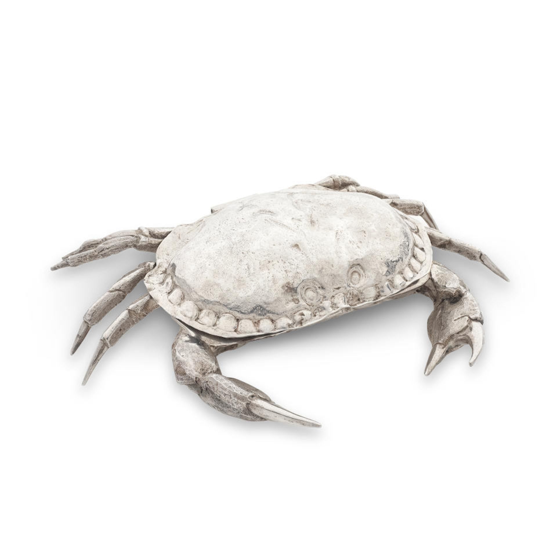 A novelty silver plated caviar dish modelled a crab Franco Lapini, Italian, circa 1980