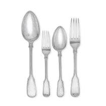 A silver Fiddle and Thread pattern flatware service predominantly Francis Higgins (Qty)