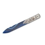 A silver and agate paper knife faint trace of a maker's mark, Jocelyn Burton, unmarked, circa 1980