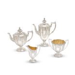A Victorian silver four-piece tea and coffee service Martin Hall & Co, London 1893 (4)