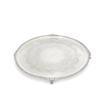 A Victorian silver salver Edward Hutton, London 1885