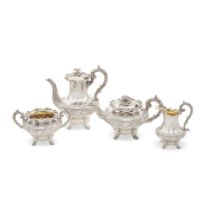 A Victorian silver four-piece tea and coffee service Edward, Edward junior, John & William Barna...
